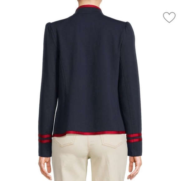 NWOT Tommy Hilfiger Contrast Piped Military Blazer - Picture 2 of 15